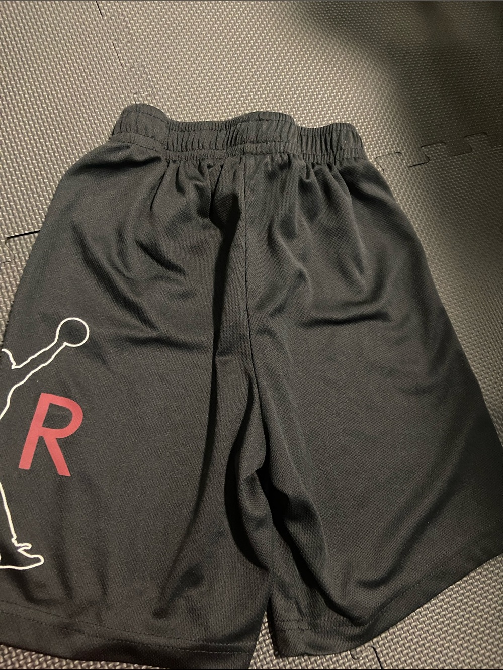 Jordan Men’s Black Athletic Shorts with Red Accent